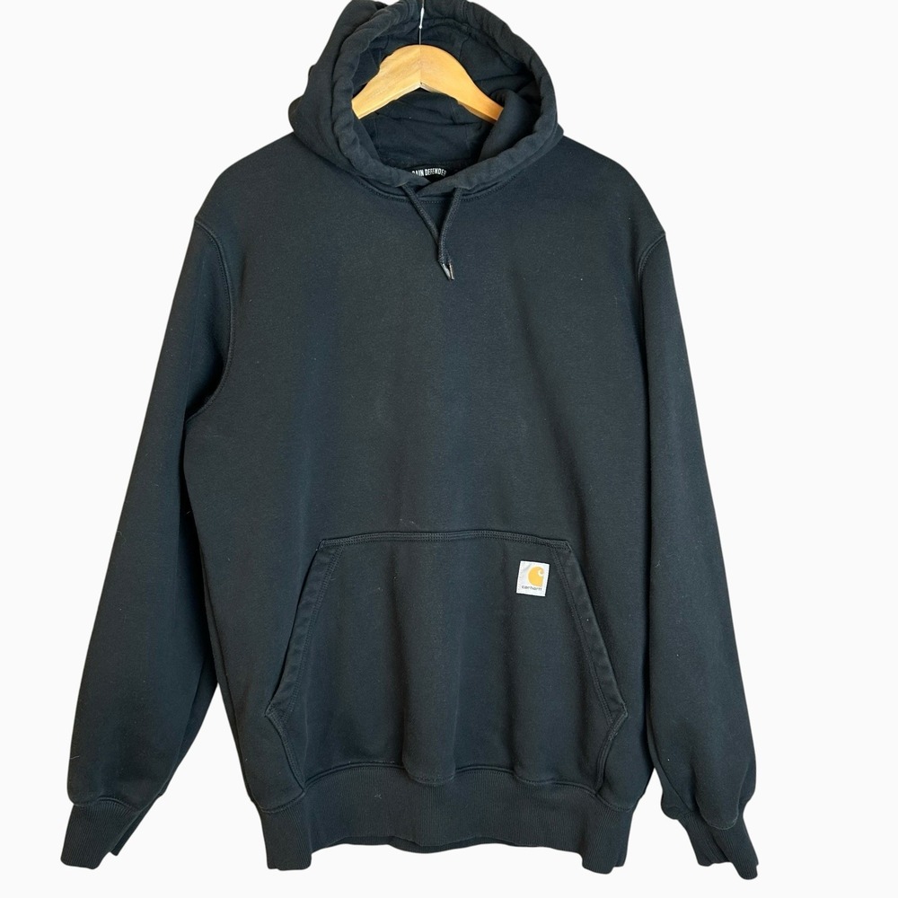 Carhartt Rain Defender Black Heavyweight Hoodie Mens Size M Oversized Loose Fit
